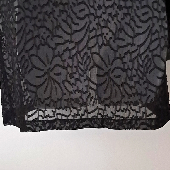 Karl Lagerfeld Paris Sheer Floral Lace Open Front Jacket Blouse XS NWT - Picture 15 of 16